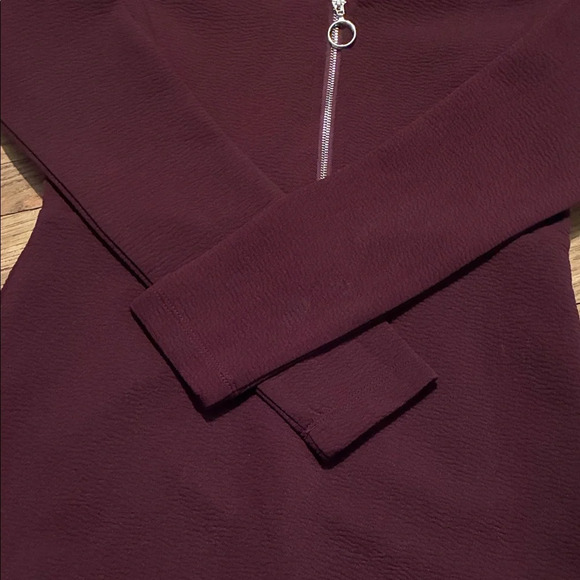 Dynamite Deep Burgundy Long Sleeve Dress - Picture 5 of 13